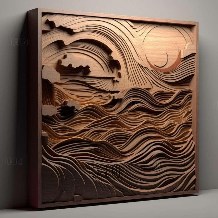 stl Sunset Beach series 4 stl model for CNC