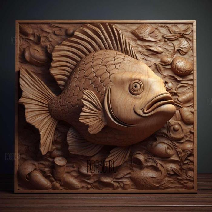 Flounder from The Little Mermaid 3 stl model for CNC