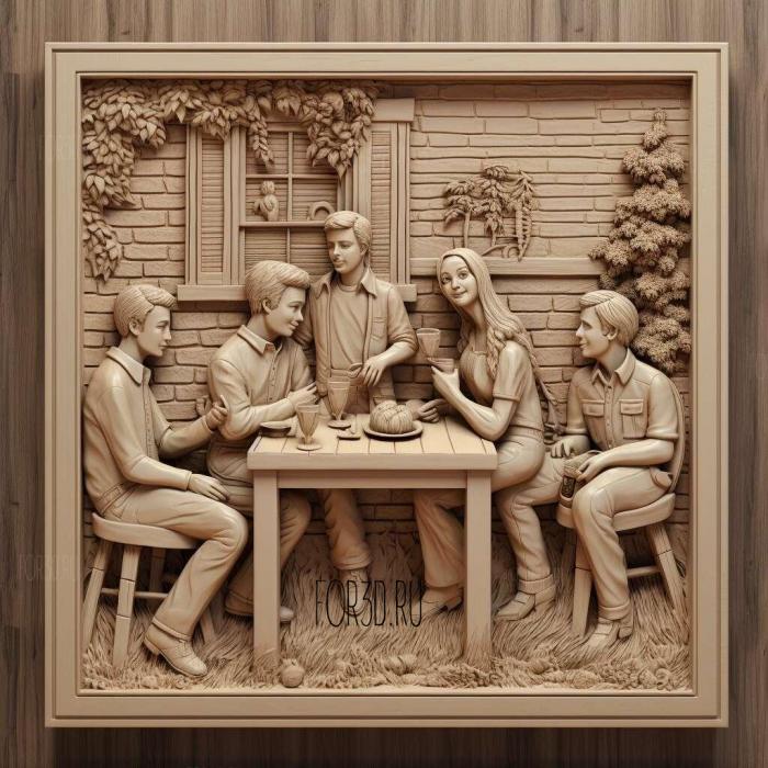 Friends TV series 4 stl model for CNC