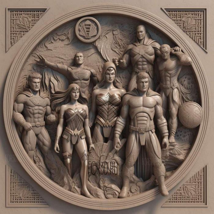 Justice League movie 4 stl model for CNC