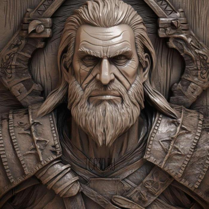 Geralt The Witcher 4 stl model for CNC