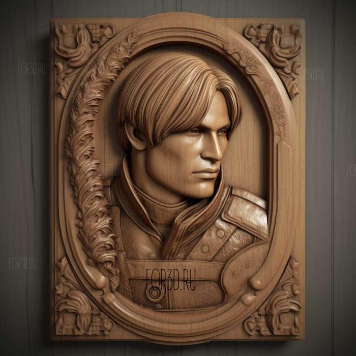 Leon Kennedy from Resident Evil 2 stl model for CNC