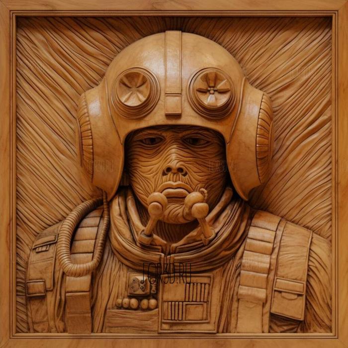 Luke Skywalker X Wing Pilot 4 stl model for CNC