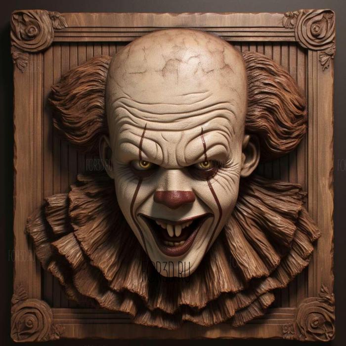st Pennywise Ono 2 actor Bill Skarsgaard 4 stl model for CNC
