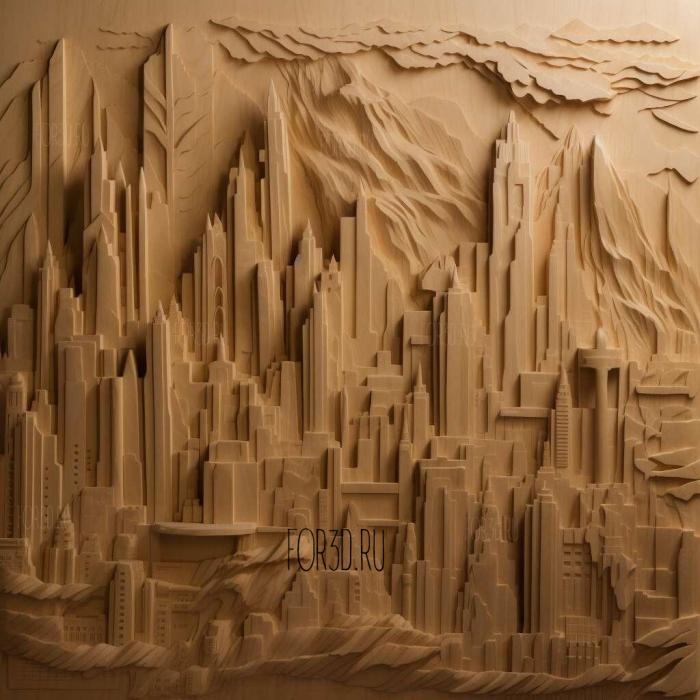 City on a Hill series 4 stl model for CNC
