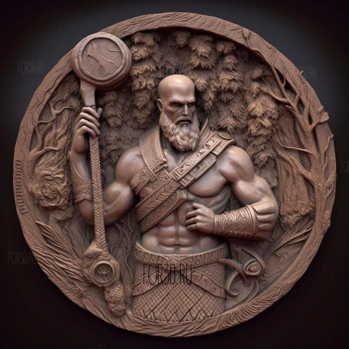 Kratos God of War series 2 stl model for CNC