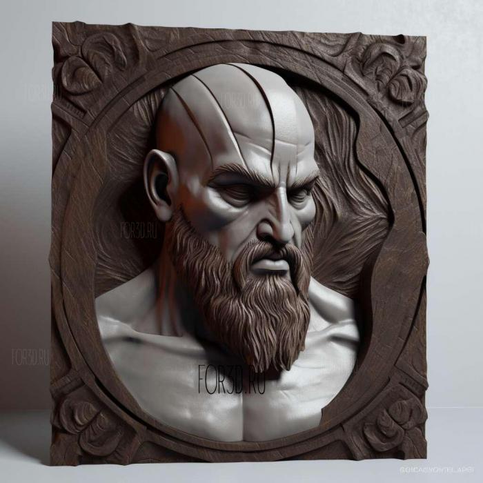 Kratos God of War series 3 stl model for CNC