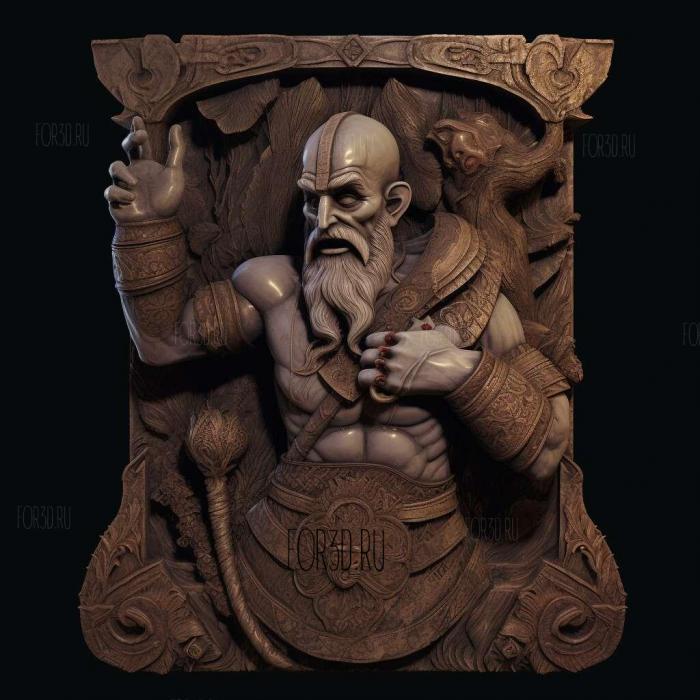 Kratos God of War series 4 stl model for CNC