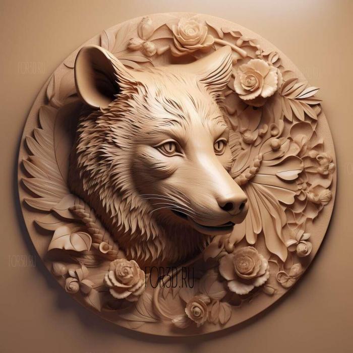 st Miss Baker famous animal 1 stl model for CNC