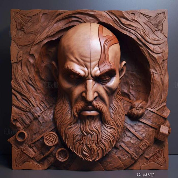 Kratos from God of War 1 stl model for CNC