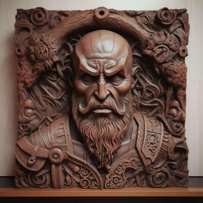 Kratos from God of War 2 stl model for CNC