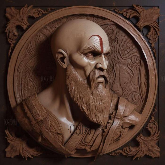 Kratos from God of War 4 stl model for CNC