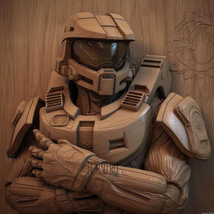 Master Chief Petty Officer John 117 from Halo 2 stl model for CNC