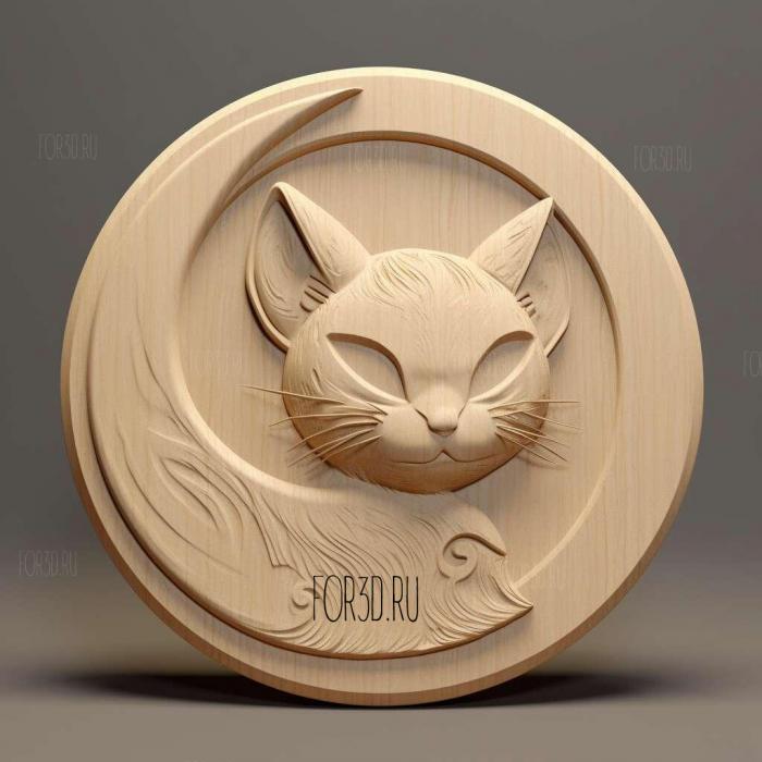 Cat Moon from Sailor Moon 1 stl model for CNC