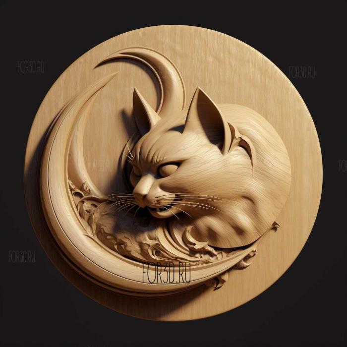 Cat Moon from Sailor Moon 4 stl model for CNC