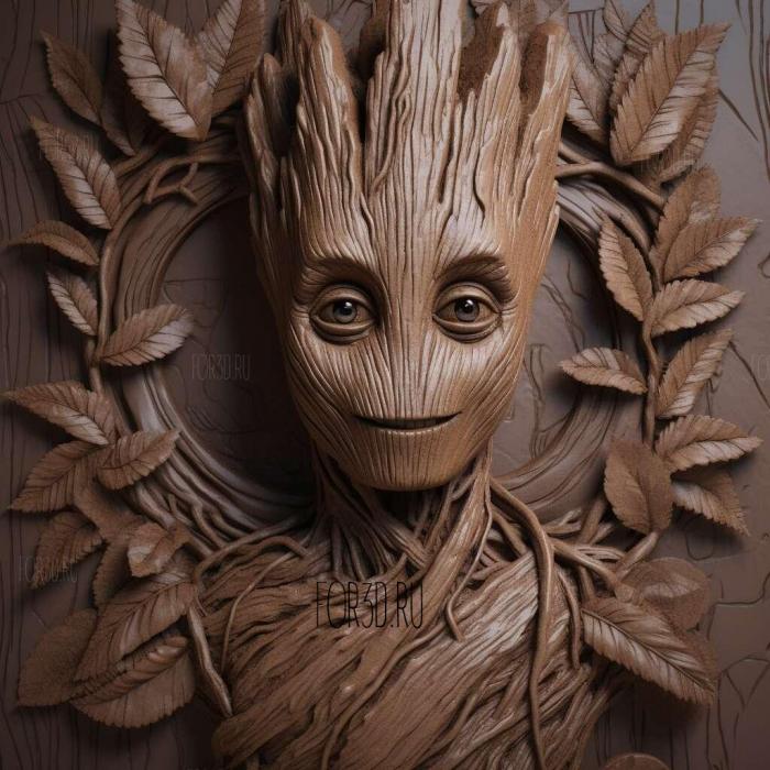 I Am Groot series 2 stl model for CNC