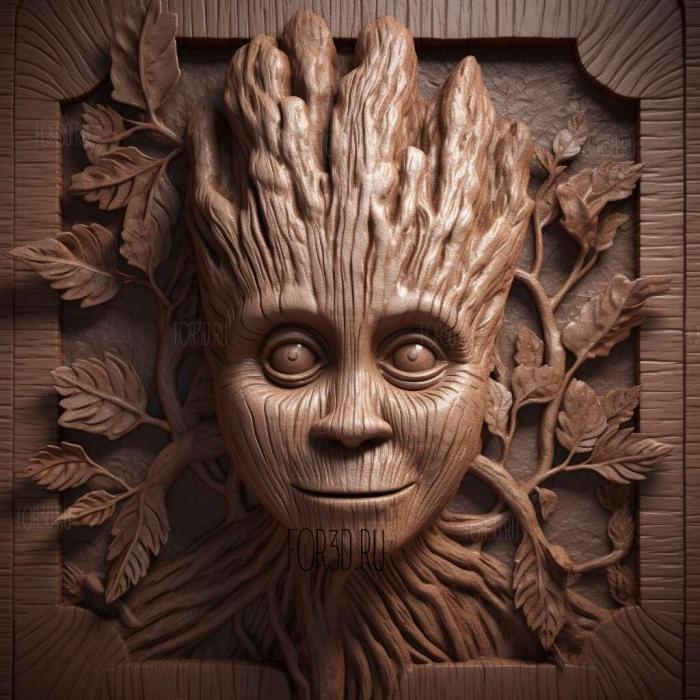 I Am Groot series 4 stl model for CNC