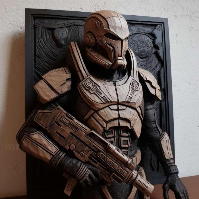 Shepard from Mass Effect 1 stl model for CNC