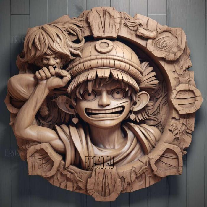 st Monky D Luffy 2 stl model for CNC