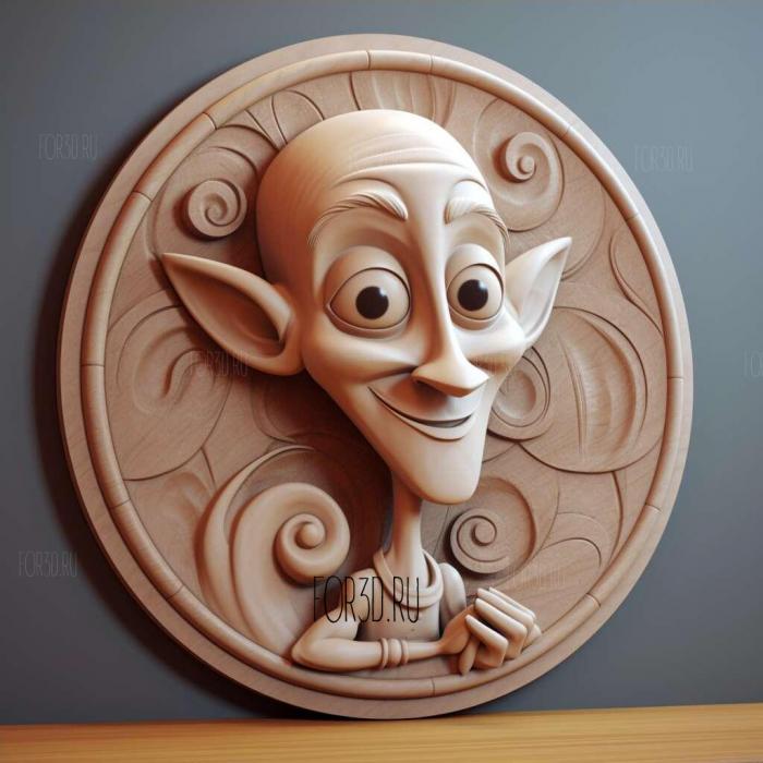 Megamind cartoon 4 stl model for CNC