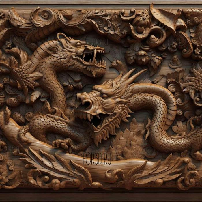 Frieze FROM Dragon Pearl 1 stl model for CNC