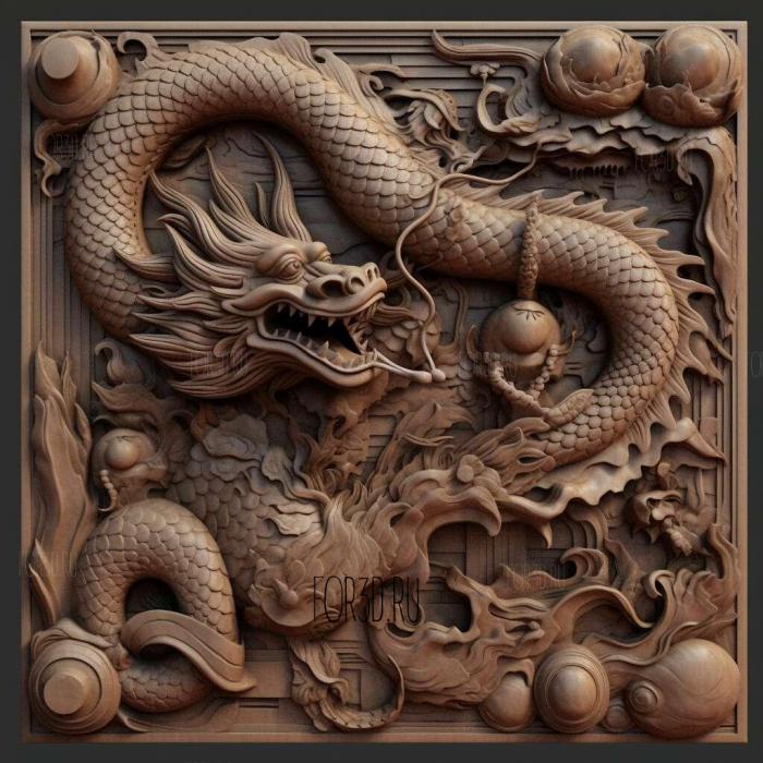 Frieze FROM Dragon Pearl 2 stl model for CNC