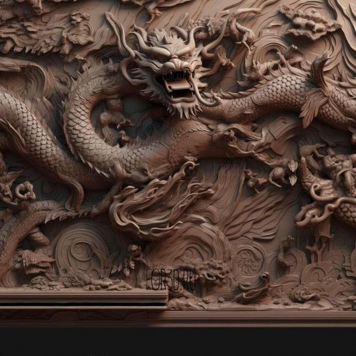 Frieze FROM Dragon Pearl 3 stl model for CNC