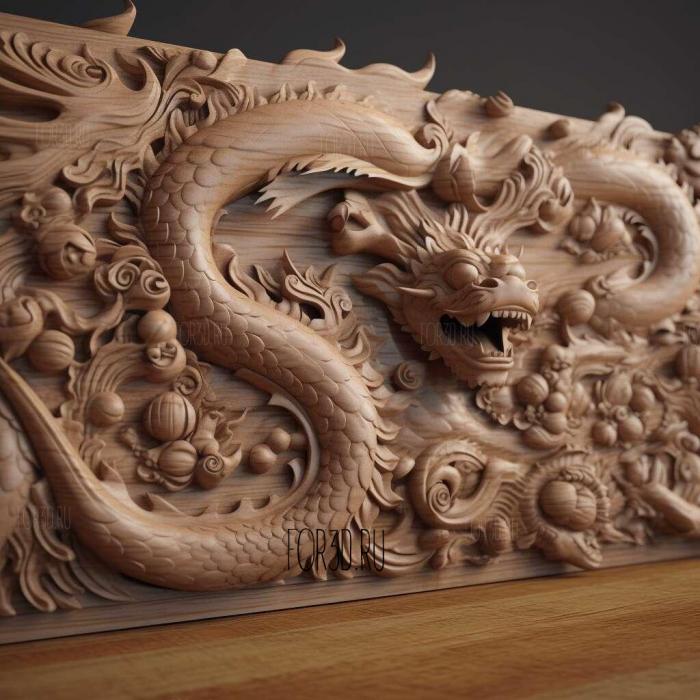 Frieze FROM Dragon Pearl 4 stl model for CNC