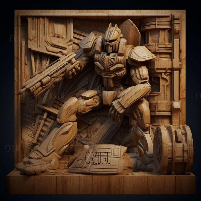 Transformers Battlegrounds 3 stl model for CNC
