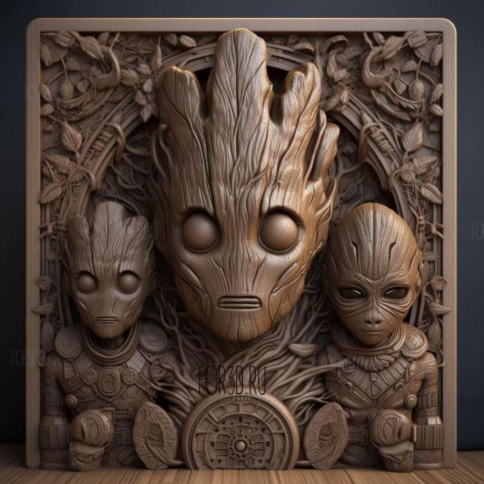 Guardians of the GalaxyPart 2 3 stl model for CNC