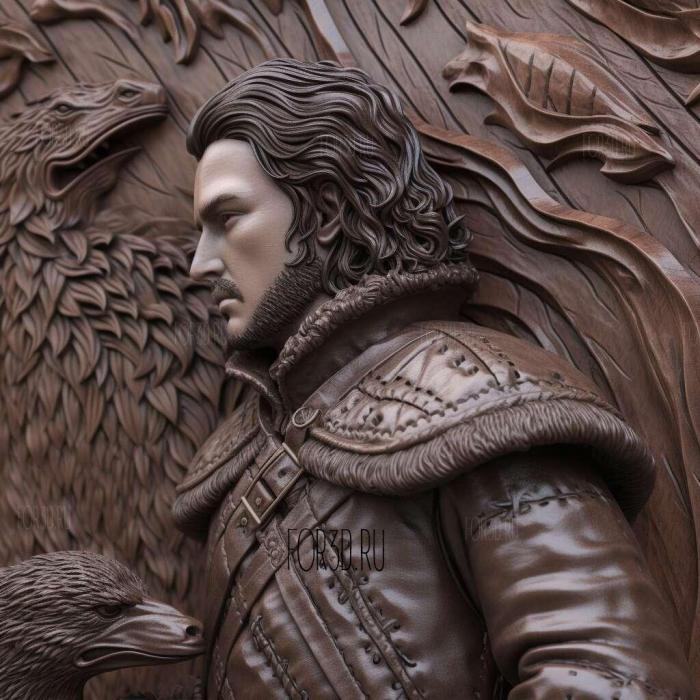 Jon Snow Nights Watch Edition 4 stl model for CNC