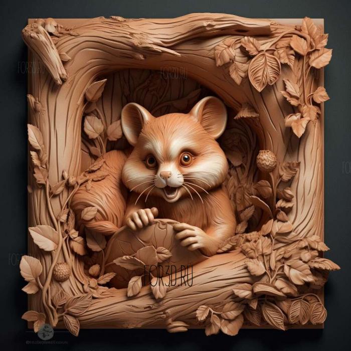 Red haired Dormouse Marvel Universe 4 stl model for CNC