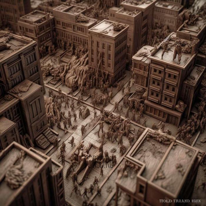 The Walking Zombie Dead City 2 stl model for CNC
