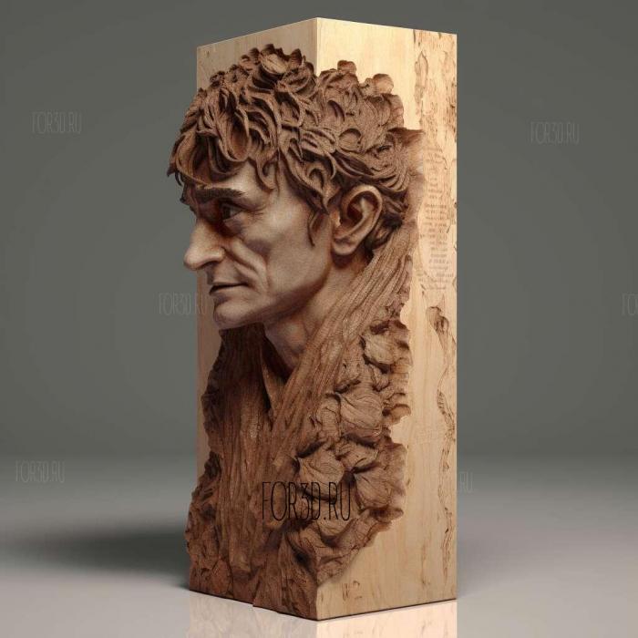 Frodo Baggins long plinth 2 stl model for CNC