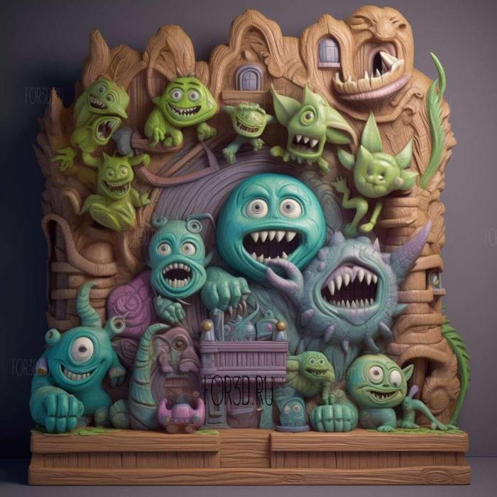 Monsters Inc Scare Island 4 stl model for CNC