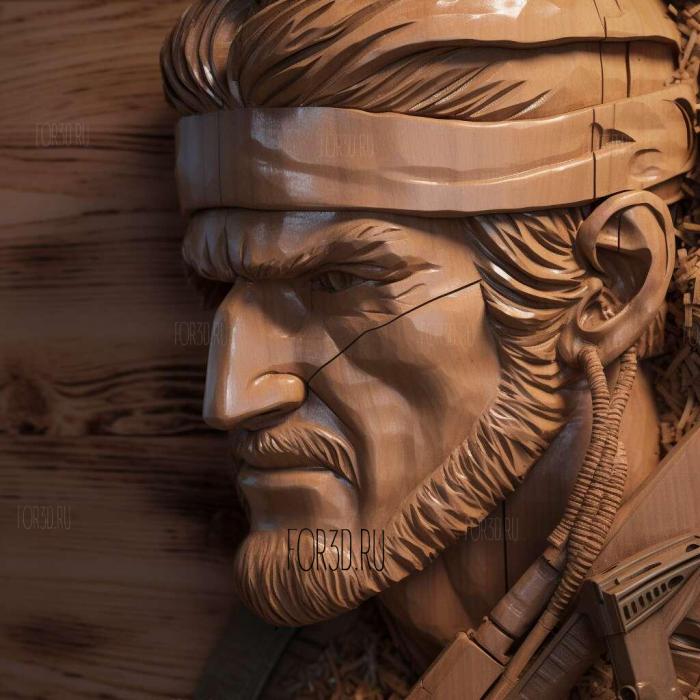 st Solid Snake from Metal Gear Solid 3 stl model for CNC