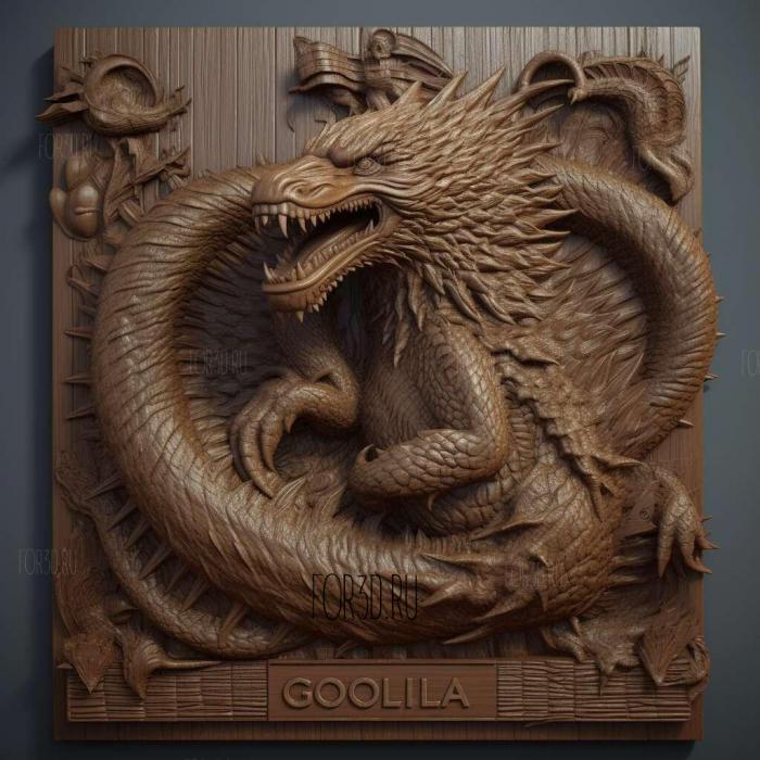 godzilla 3d model 1 stl model for CNC