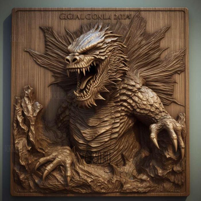 godzilla 3d model 2 stl model for CNC