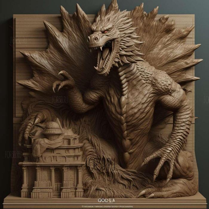 godzilla 3d model 4 stl model for CNC