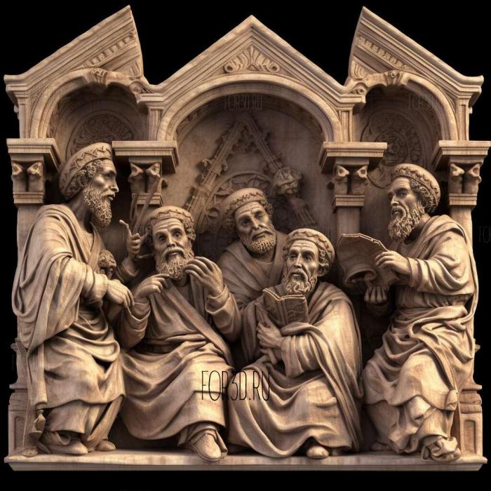 Acts of Apostles Christian 4 stl model for CNC