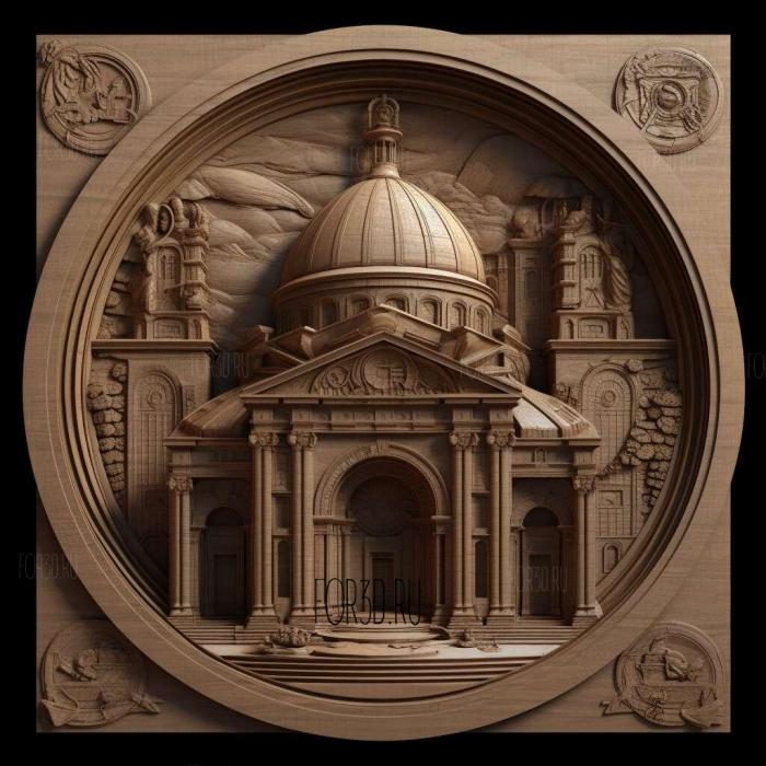 Basilica Christian 1 stl model for CNC