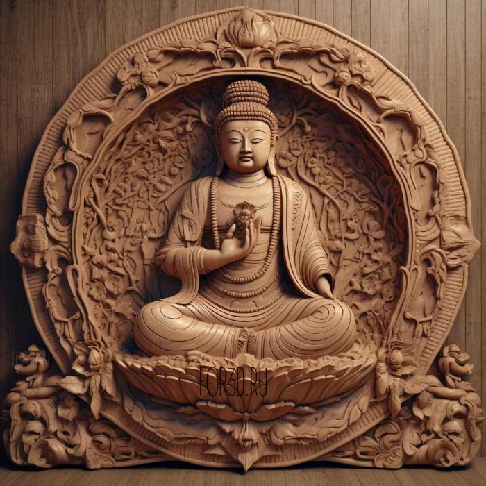 stl Amitabha Amitayus 1 stl model for CNC