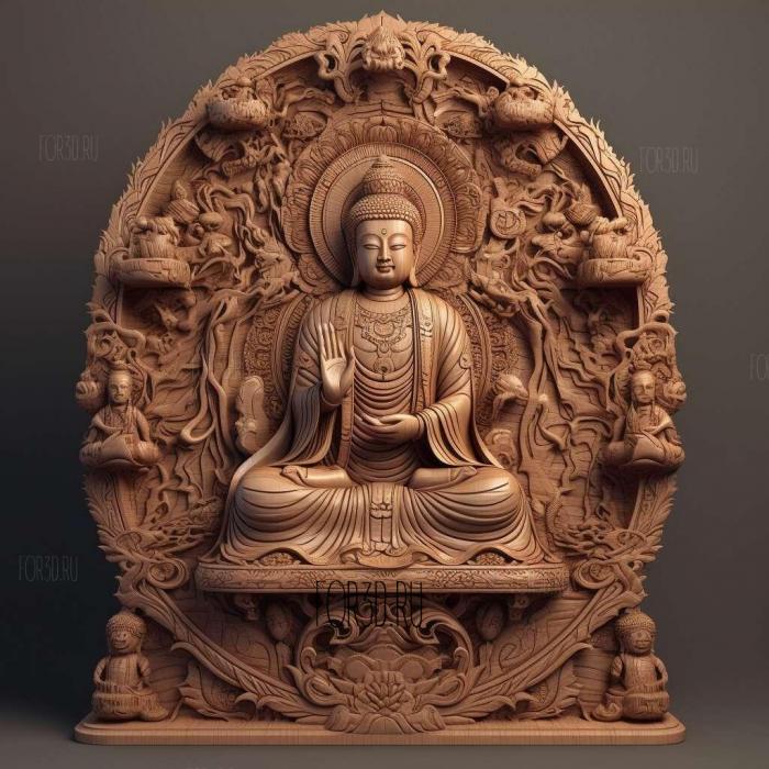 stl Amitabha Amitayus 4 stl model for CNC