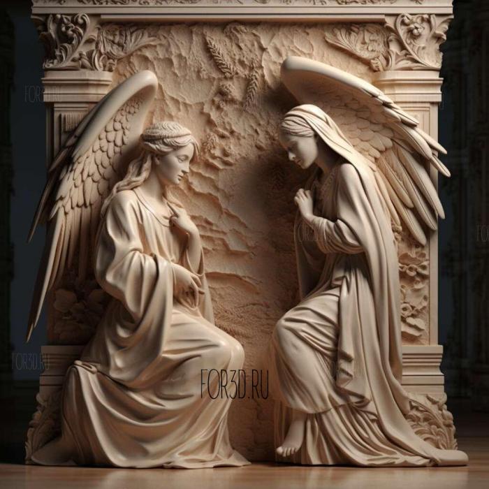 Annunciation Christian 3 stl model for CNC