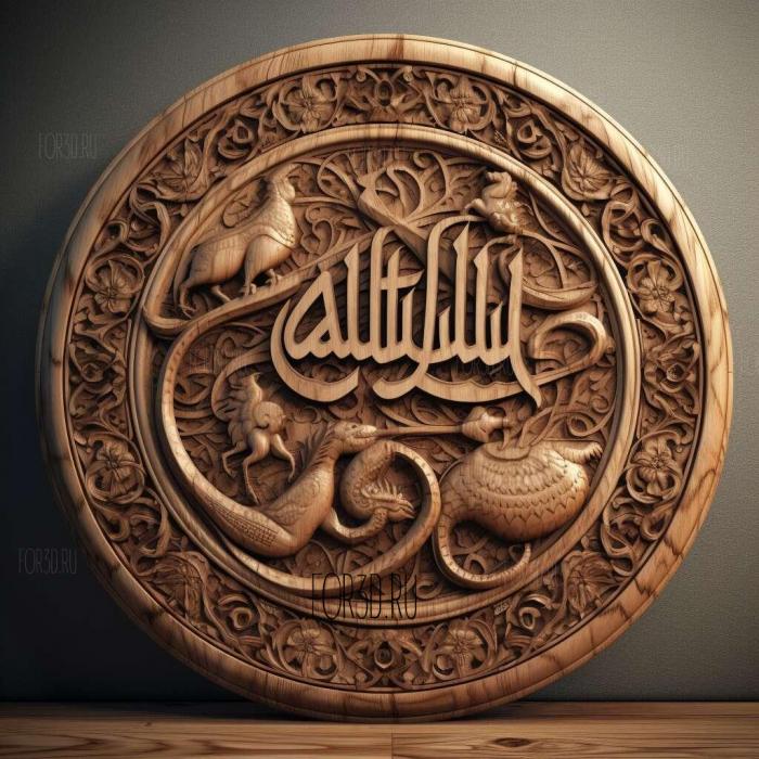 stl Allahu Akbar Muslim 3 stl model for CNC