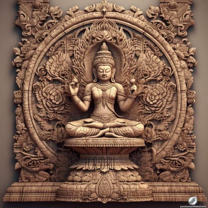 Brahma Sahampati Buddhist 4 stl model for CNC