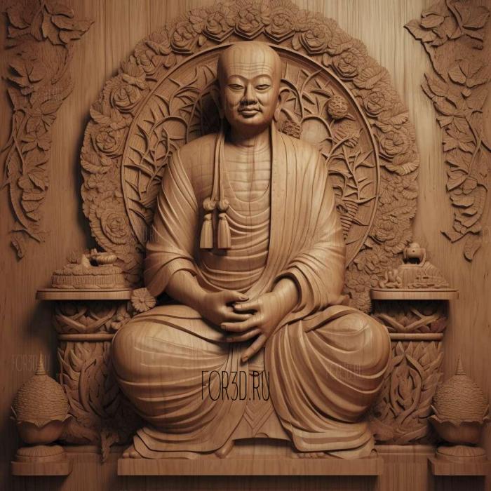 Bhikkhuni Buddhist 2 stl model for CNC