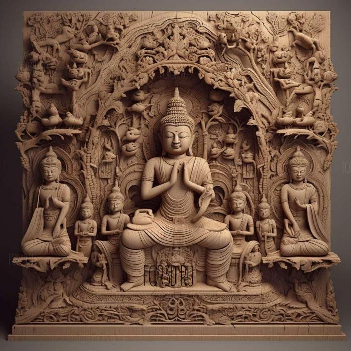 Abhidhamma Pitaka Buddhist 4 stl model for CNC