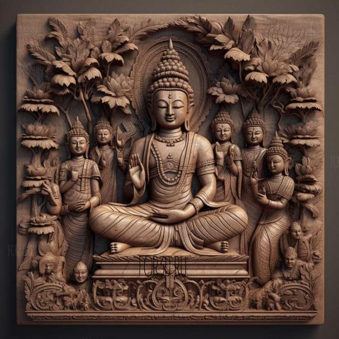 Bodhisatta Buddhist 4 stl model for CNC