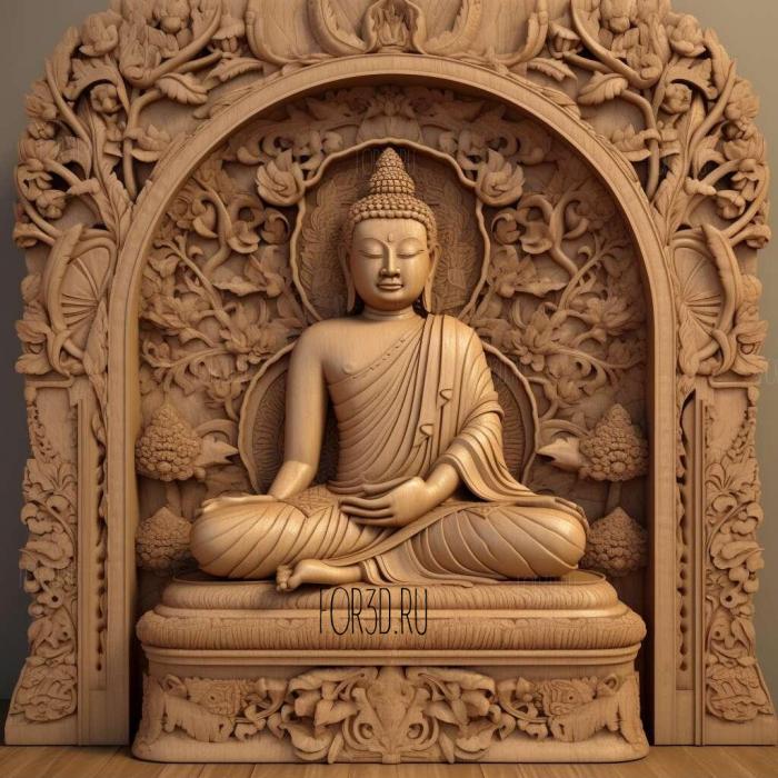 stl Bhikkhu Buddhist 1 stl model for CNC